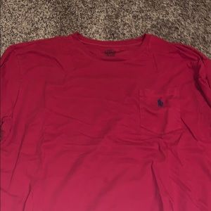 Red polo shirt